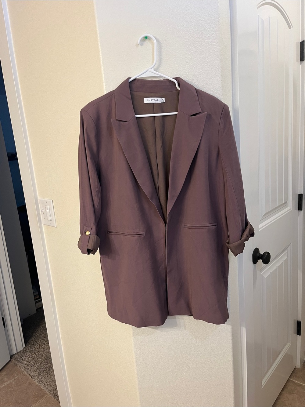 JustFab Mauve Oversized Blazer Jacket